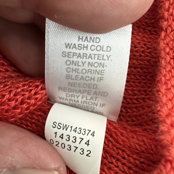 J Jill Women's Plus 3X One Linen Bld. Button LS Cardigan Sweater Orange EUC - Picture 8 of 10